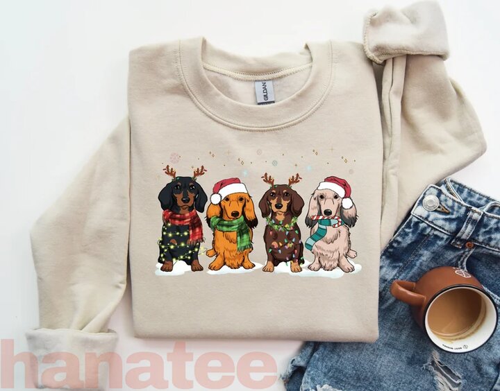 Christmas Dachshund Dog 