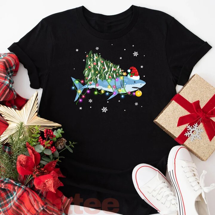 Funny Shark Fish Christmas Lighting Tree  