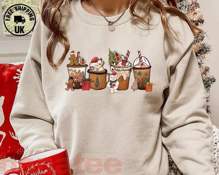 Christmas Coffee Gingerbread Drinks Jumper  