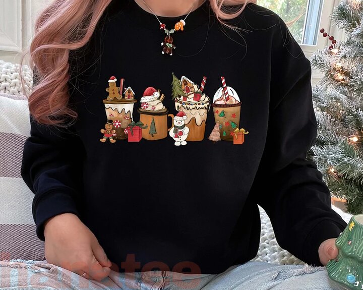 Christmas Coffee Gingerbread Drinks Jumper  