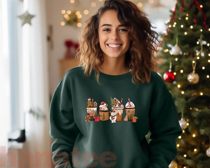 Christmas Coffee Gingerbread Drinks Jumper  