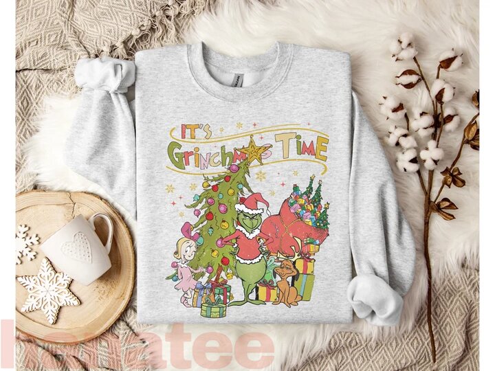 It's Grinchmas Time Christmas Holiday Vintage