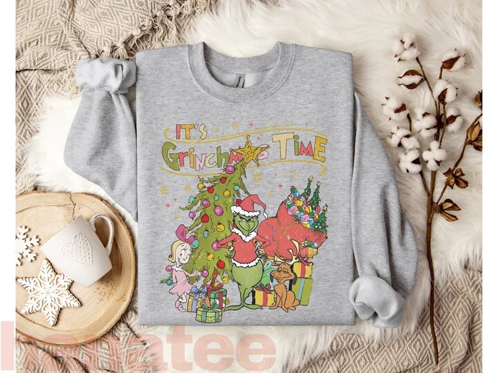 It's Grinchmas Time Christmas Holiday Vintage