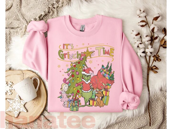 It's Grinchmas Time Christmas Holiday Vintage