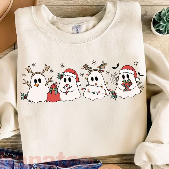 Cute Christmas Ghost Santa 