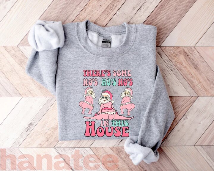 There's Some Ho’s Ho’s Ho’s In This House Funny Santa T-Shirt