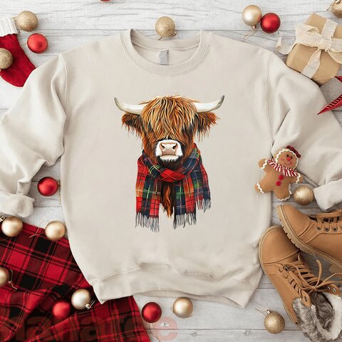 Highland Cow Wearing Buffalo Farmer 