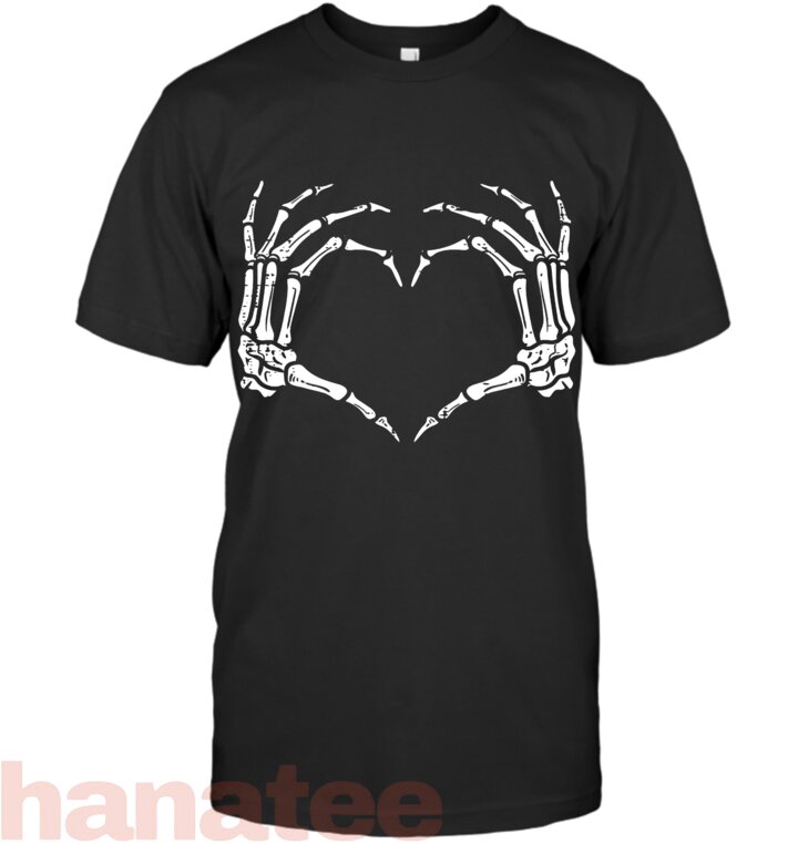 Skeleton Hands Heart Sign Retro Halloween