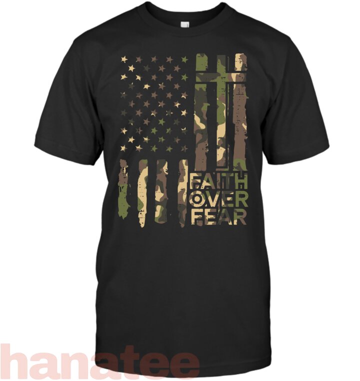Faith Over Fear Camo US Flag Patriot
