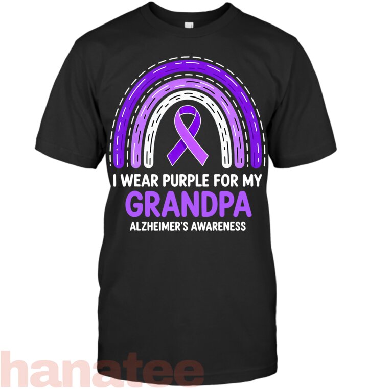 I Wear Purple For My Grandpa Alzheimer_s Awareness Ribbon T-Shirt