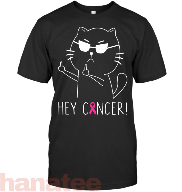 Hey Cancer Cat Pink Ribbon for Breast Cancer Awareness