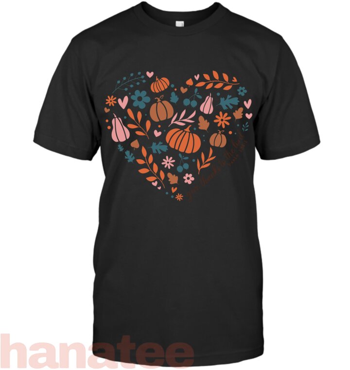 Give Thanks Heart Fall Pumpkin Floral