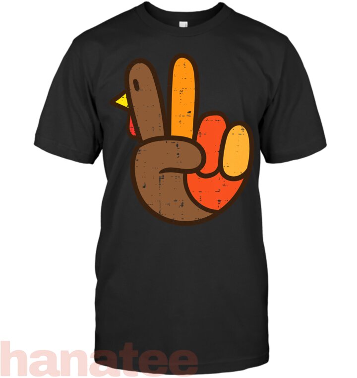 Peace Sign Turkey Hand Cool Thanksgiving