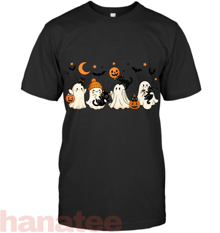 Ghost and Black Cat Spooky Season