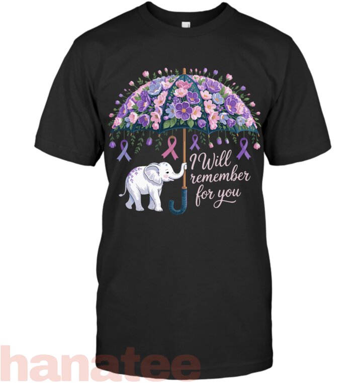 I_ll Remember For You Purple Elephant Alzheimer_s Awareness T-Shirt (1)