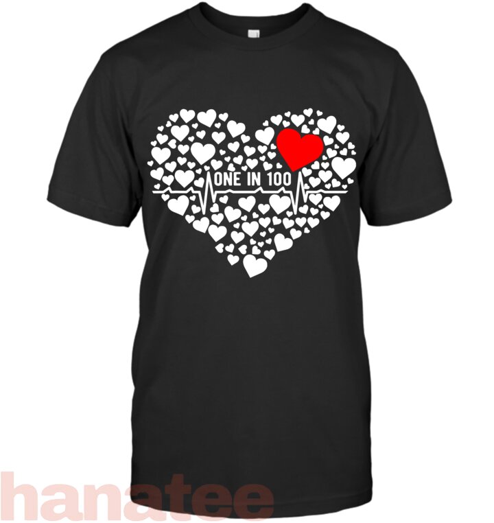 One In 100 CHD Warrior Congenital Heart Disease Awareness T-Shirt