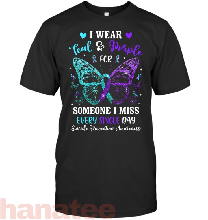 I Wear Teal  Purple Suicide Prevention Awareness