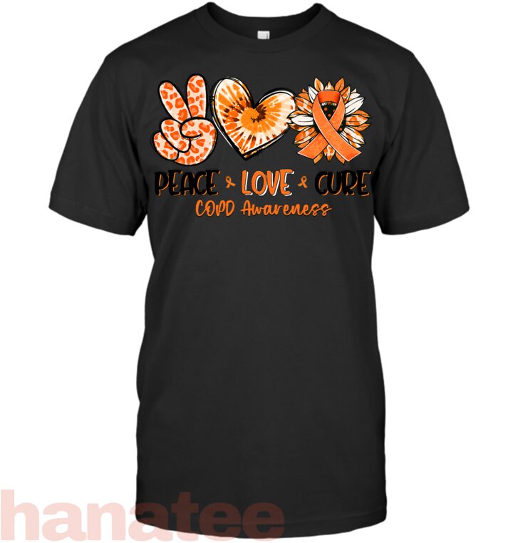 Peace Love Cure Sunflower COPD Awareness
