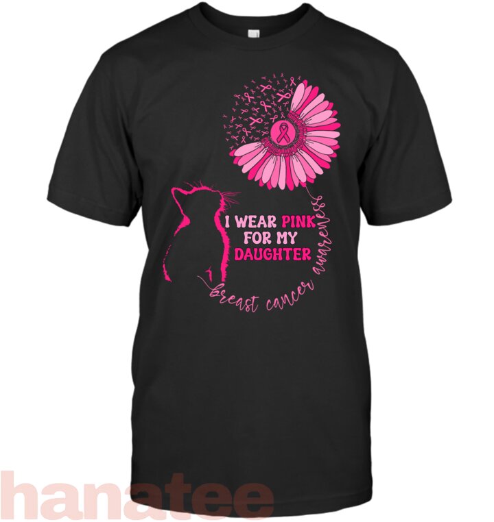 I Wear Pink For My Daughter Breast Cancer Awareness Cat