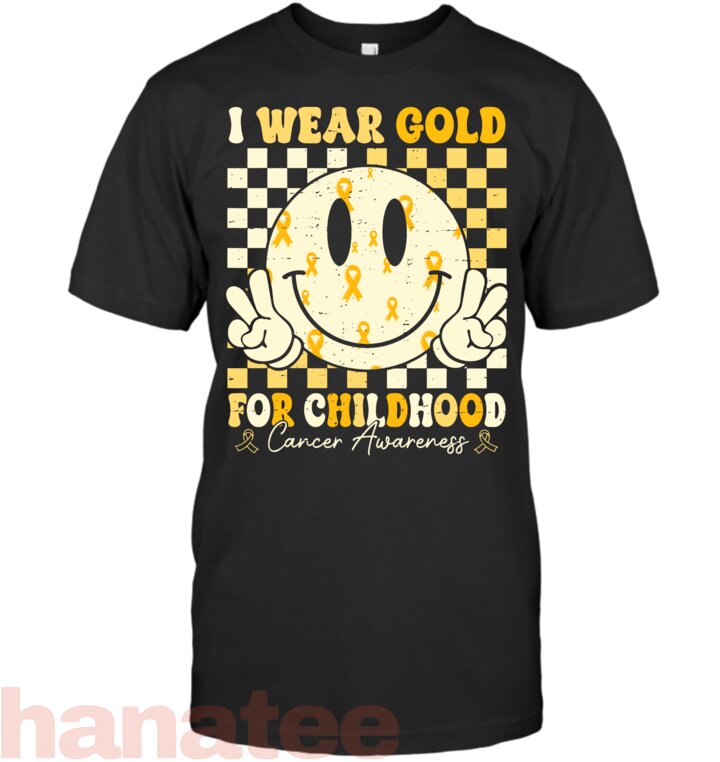Smile Face I Wear Gold For Childhood Cancer Awareness
