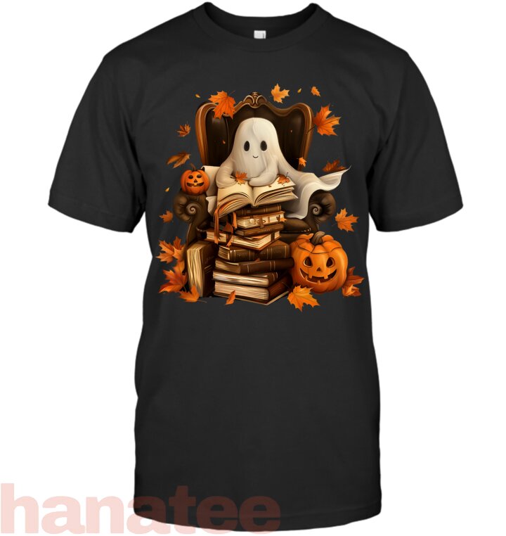 Ghost Book Reading Pumpkin 2