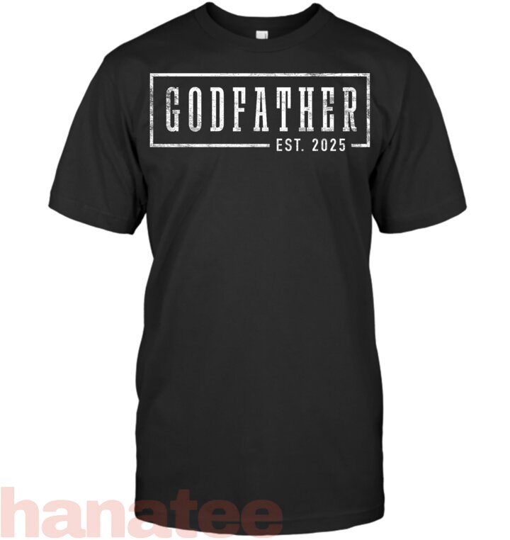 Godfather 2025 Godfather To Be Gifts Sleek Framed Design T-Shirt