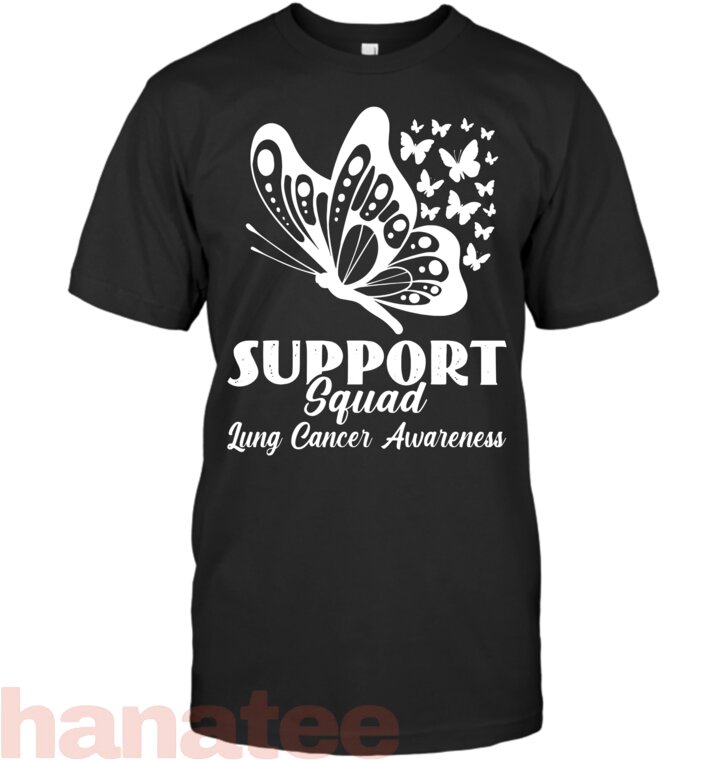 Support Squad Lung Cancer Awareness Butterfly Mom Fighter