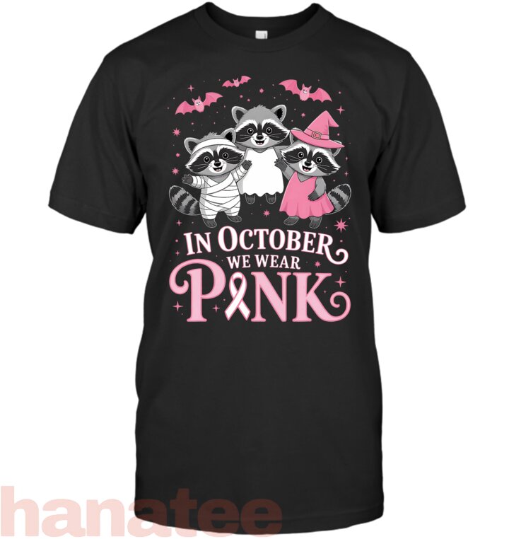 Raccoon Halloween Pink Breast Cancer