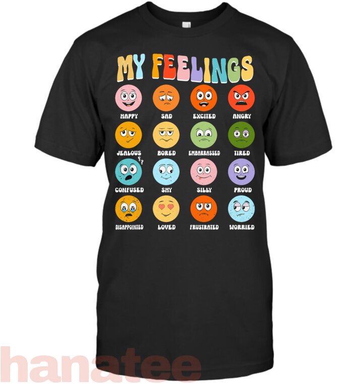 My Feelings Chart Funny Hippie Face Emotions
