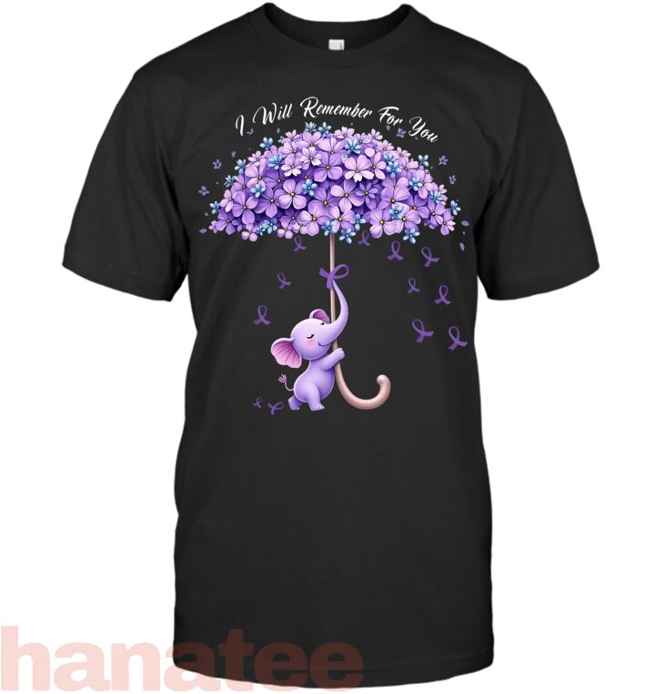 I_ll Remember For You Purple Elephant Alzheimers Awareness