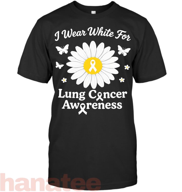 I Wear White For Lung Cancer Awareness White Ribbon Flower