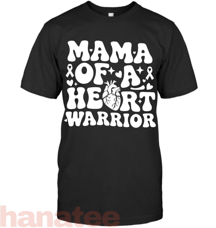 Groovy Mama Of A Heart Warrior CHD Awareness Heart Disease T-Shirt