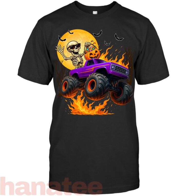 Spooky Skeleton Riding Monster Truck