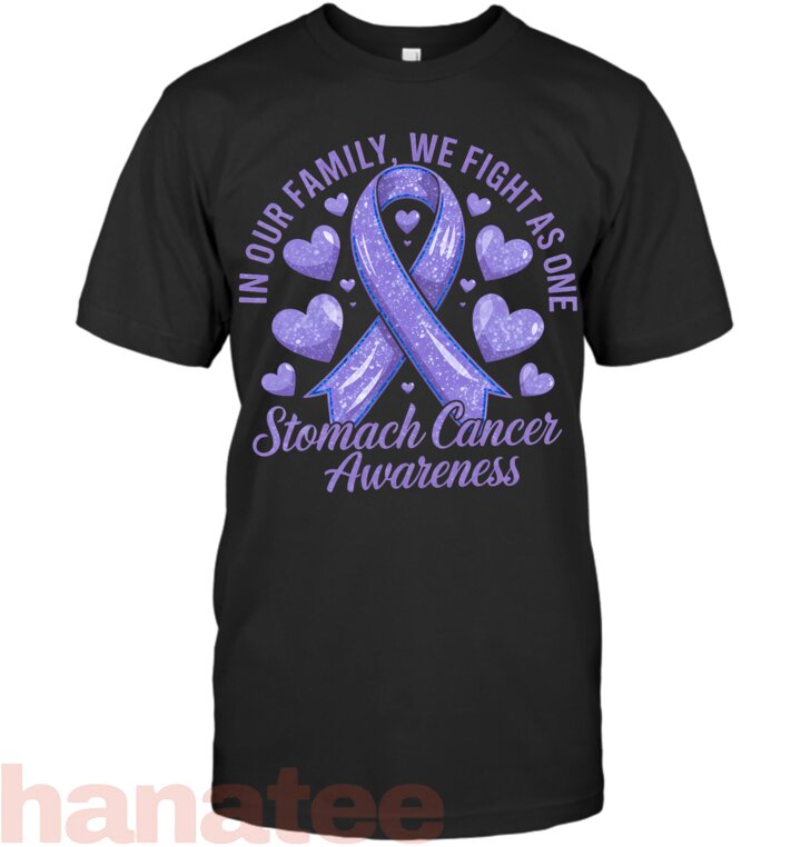We Fight As One Stomach Cancer Awareness Periwinkle Ribbon T-Shirt