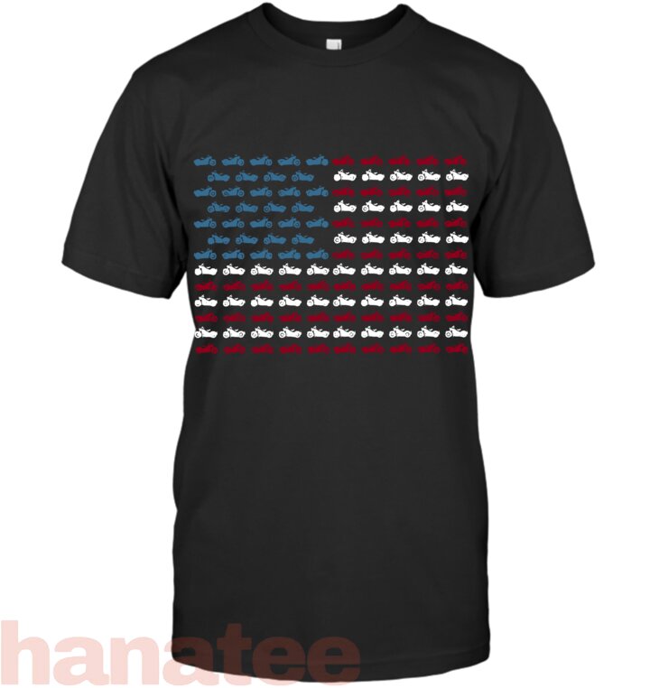 Vintage American Flag Made Of Motorcycle