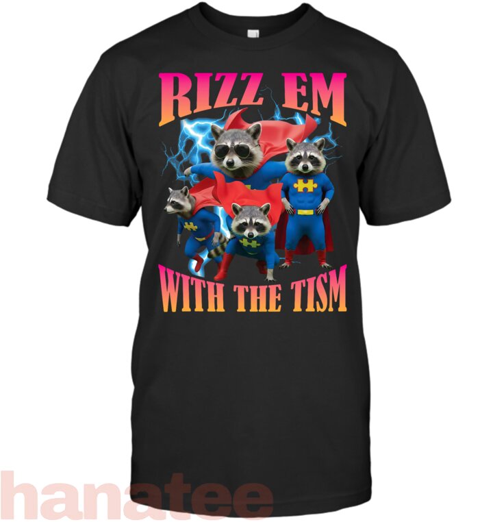 Rizz Em with The Tism Raccoon Superhero
