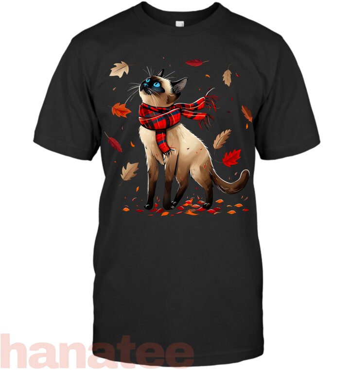 Siamese Cat Autumn Season Thanksgiving