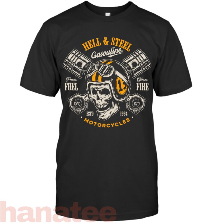 Hell And Steel Biker Skull Motorcycle