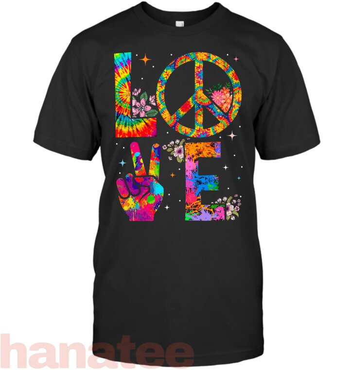 Peace Sign Love 60s 70s Tie Dye