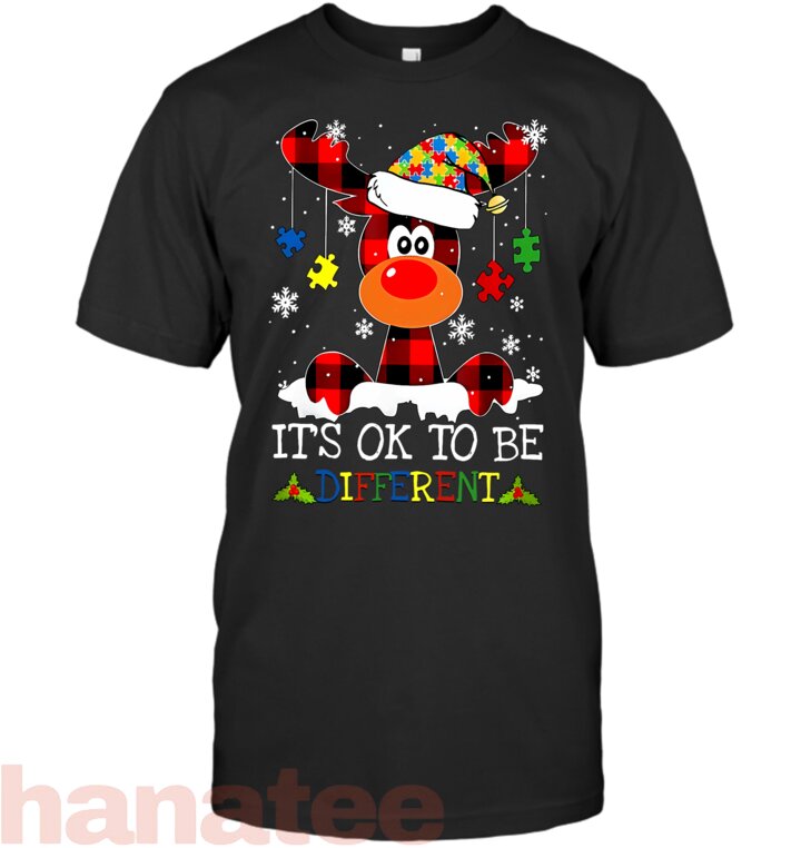 Snowman Reindeer Autism It_s Ok To Be Different Christmas