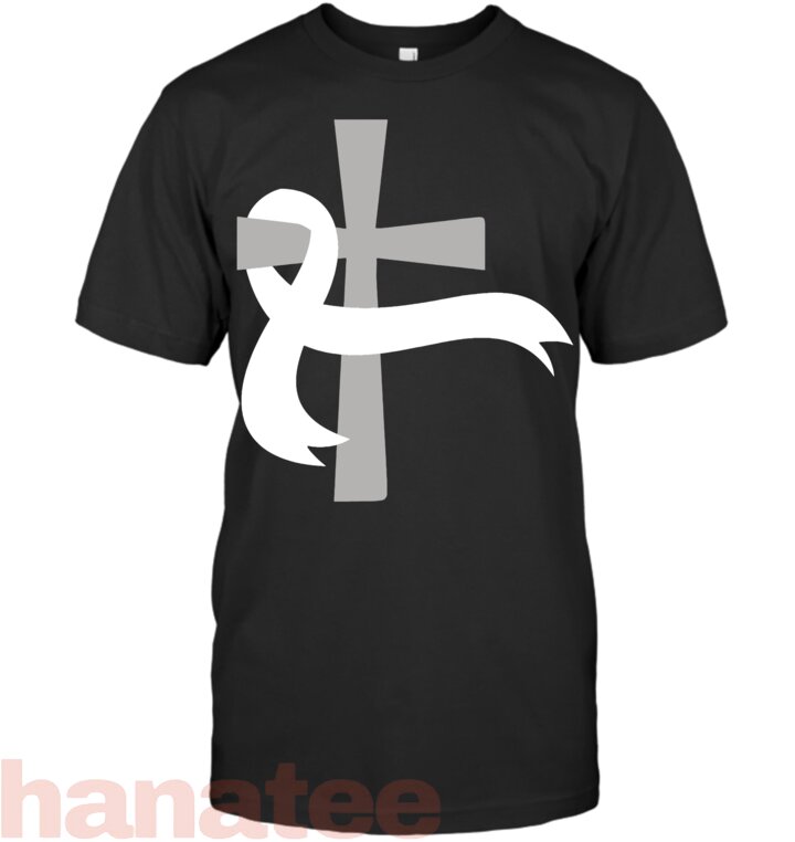 Lung Cancer White Ribbon Jesus Cross