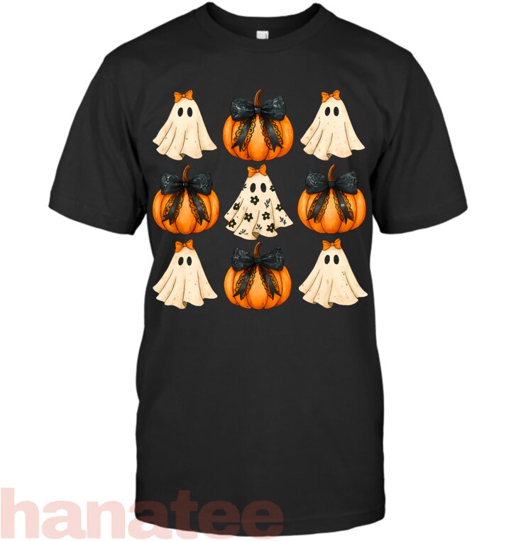Halloween Coquette Bow Pumpkin Ghost