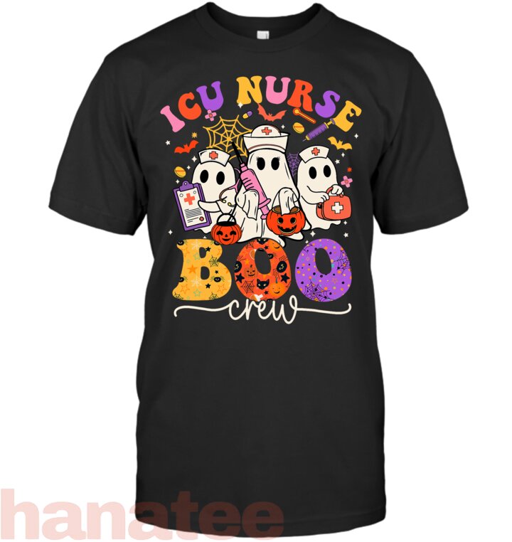 ICU Boo Crew Costume Funny Nurse Ghost Halloween T-Shirt