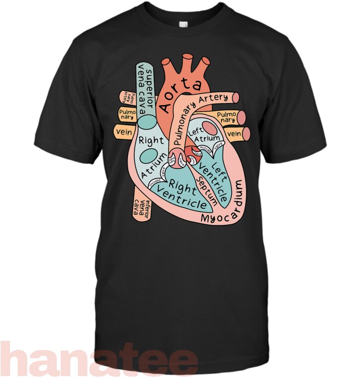 Anatomical Heart Cardiac Nurse Practioner Nursing Student T-Shirt