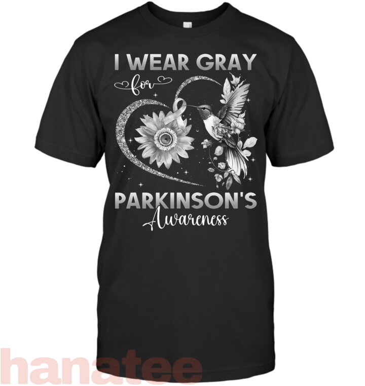 I Wear Gray For Parkinson_s Awareness Hummingbird