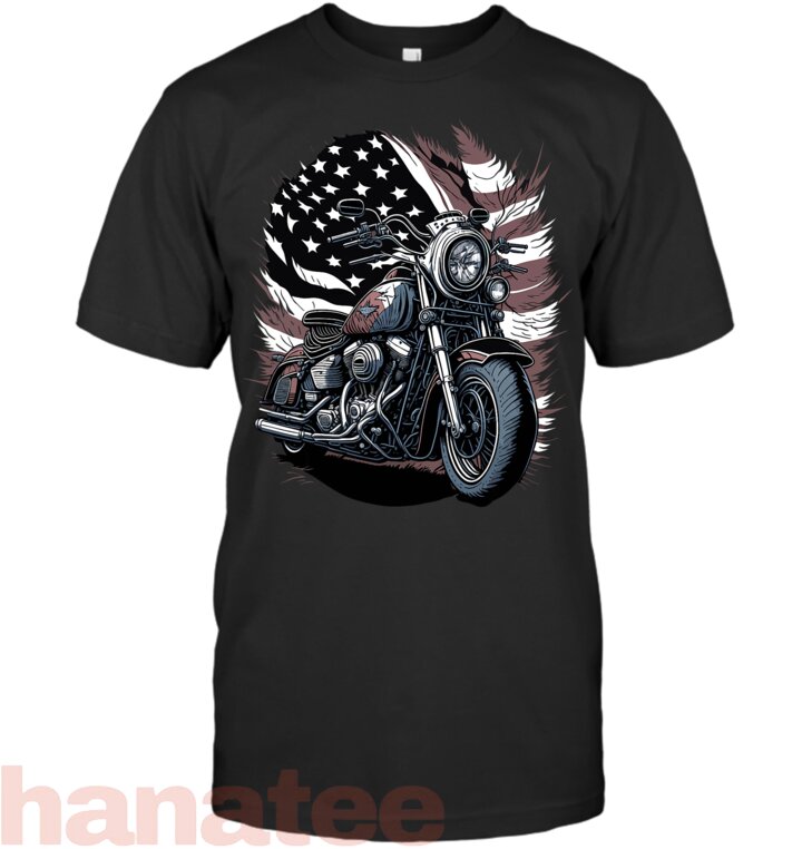 Motorcycle Vintage American Flag 4th of July