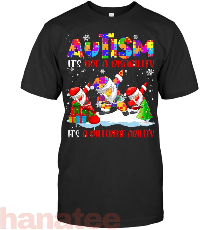 Autism It_s Not A Disability Dabbing Santa Christmas