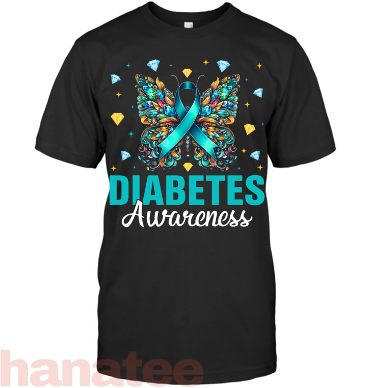 Support Diabetes Awareness with Style and Comfort Unisex-Child Butterfly Tee for November Diabetes A
