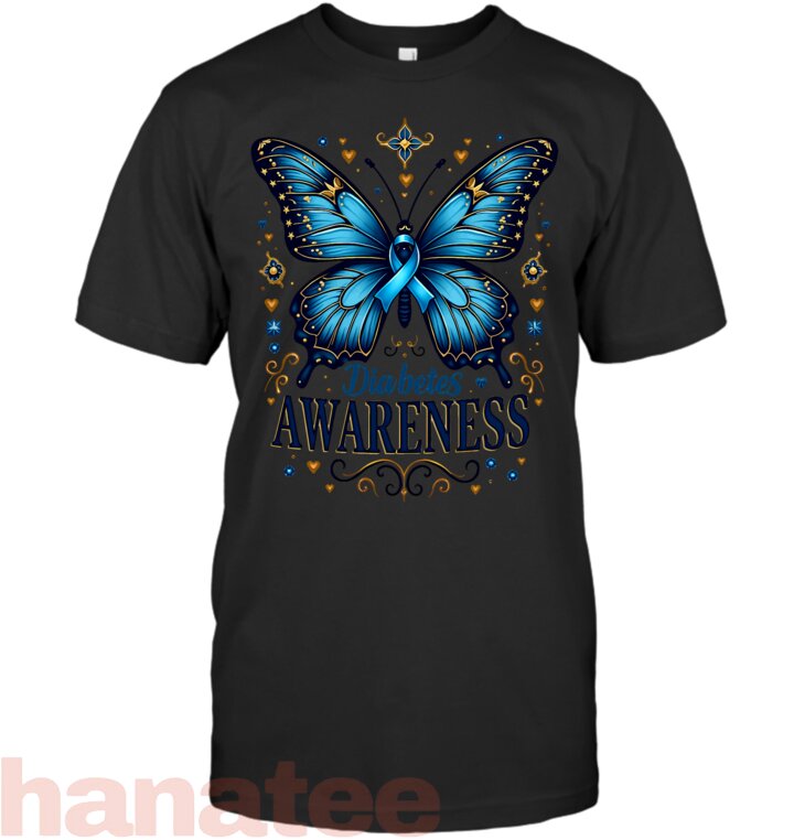 Diabetes Awareness Butterfly T1D T-Shirt
