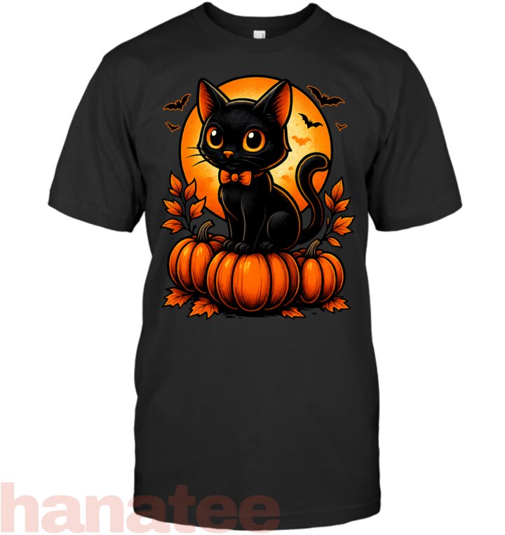Retro Black Cat Halloween Pumpkin